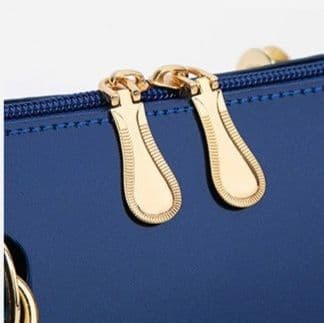 着物バッグ 編み込み持ち手エナメル風ショルダー付きハンドバッグ