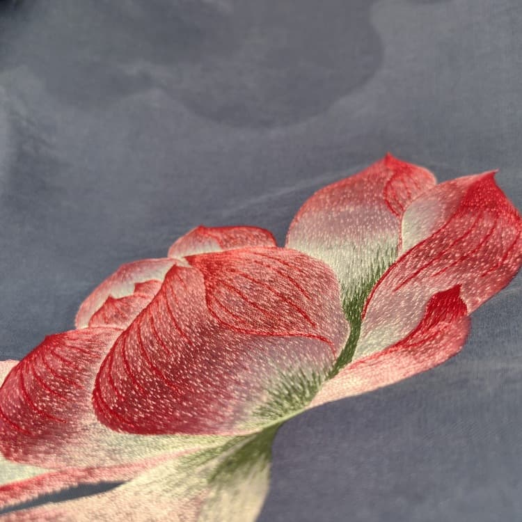 着物バッグ トートバッグ 蓮華刺繍和モダントート