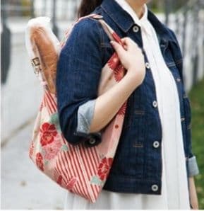 着物バッグ ショルダーバッグ 花模様あづま袋風ショルダー