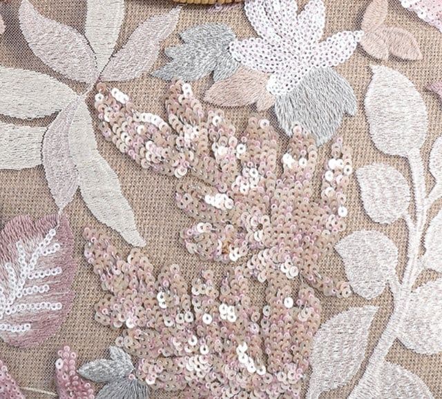 着物バッグ トートバッグ 花束刺繍竹手持ちトートバッグ