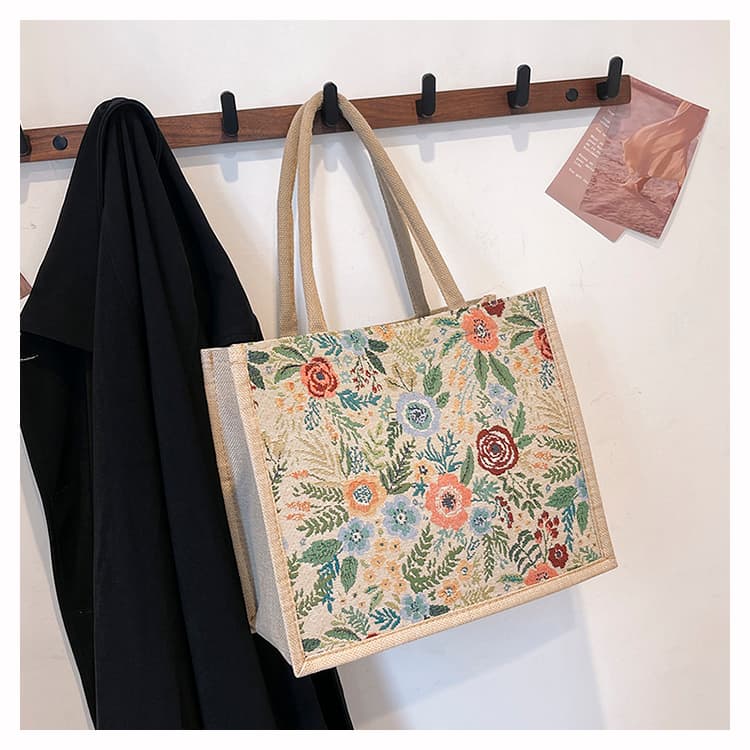 着物バッグ 花園の憩い 着物トートバッグ