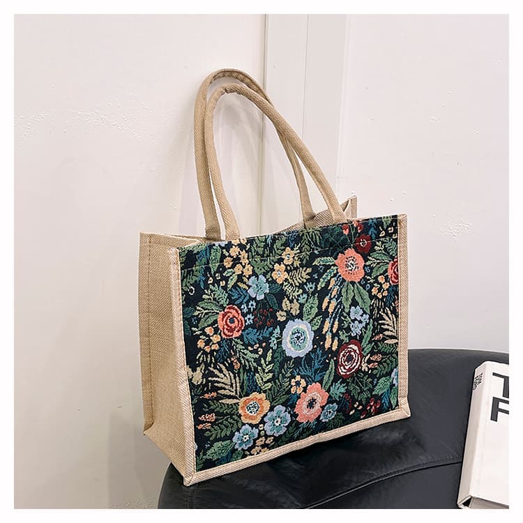 着物バッグ 花園の憩い 着物トートバッグ