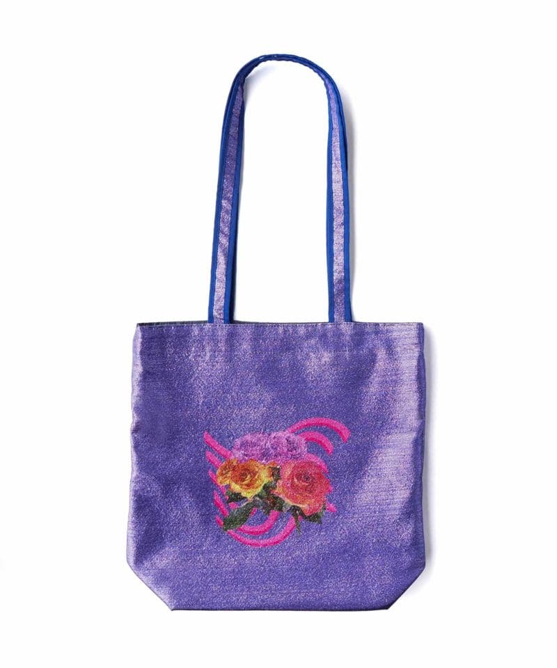 着物バッグ 花の庭 チューリップ刺繍トートバッグ