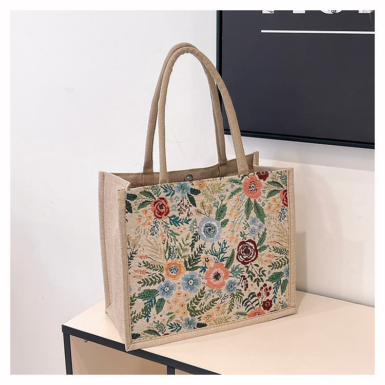着物バッグ 花園の憩い 着物トートバッグ