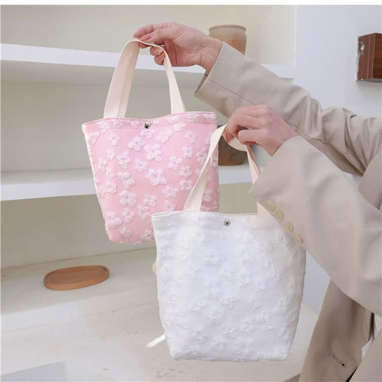 着物バッグ 桜花模様のやさしい手提げ