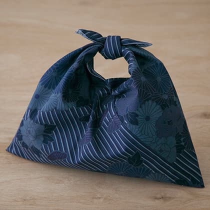 着物バッグ ショルダーバッグ 花模様あづま袋風ショルダー