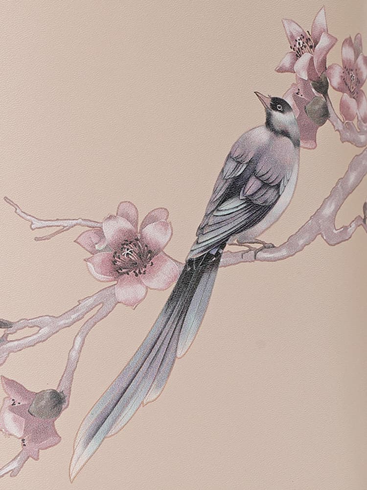着物バッグ ショルダーバッグ 花鳥画筒型ショルダー巾着