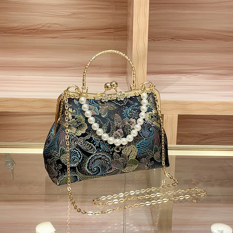 着物バッグ ショルダーバッグ 花衣がま口ショルダー