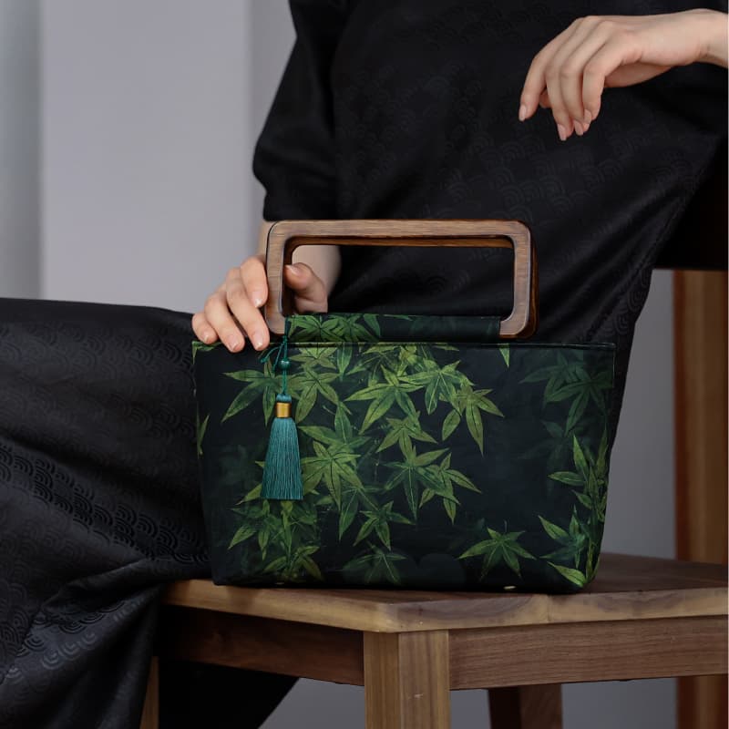 着物バッグ トートバッグ 花絵巻木取手のトートバッグ