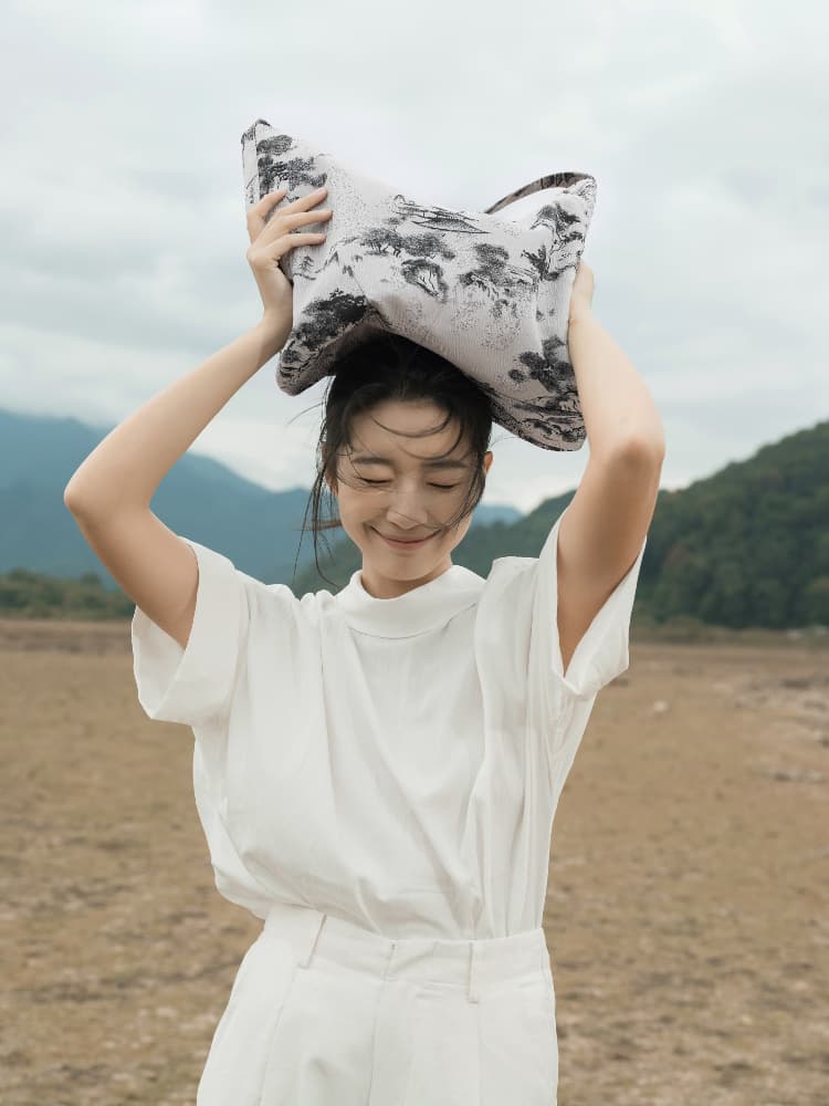 着物バッグ 水墨山水 風雅トートバッグ