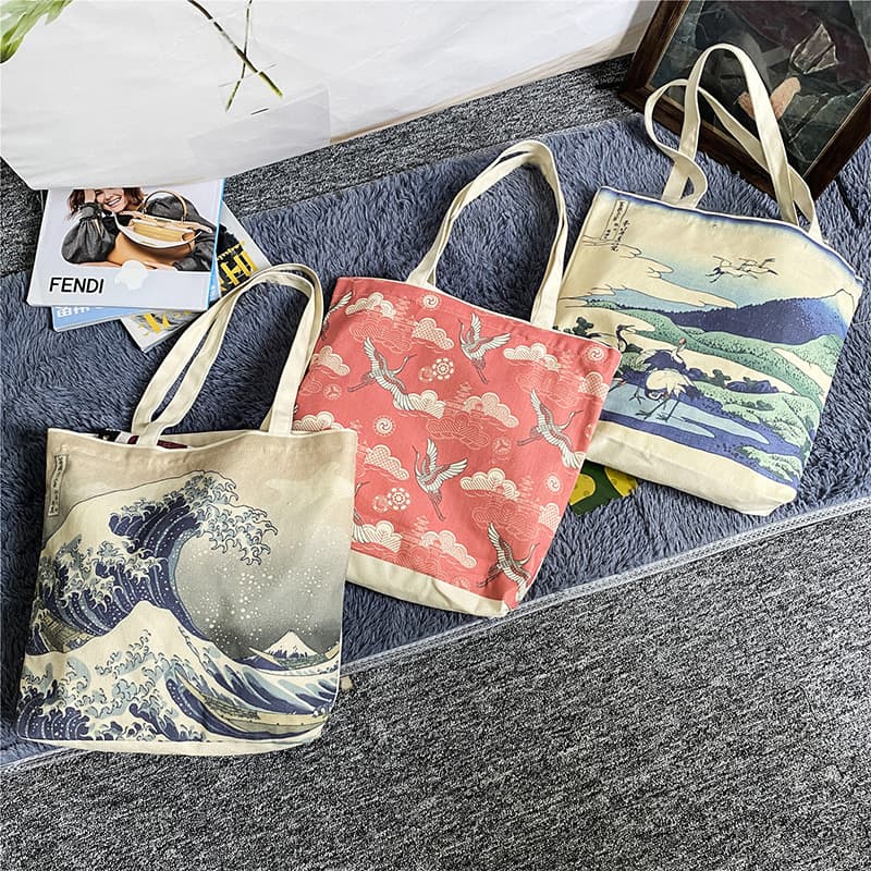 着物バッグ トートバッグ 伝統美の舞う和柄トートバッグ